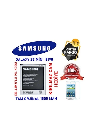 Samsung Uyumlu Galaxy S3 Mini İ8190 Pil Batarya Ebatında
