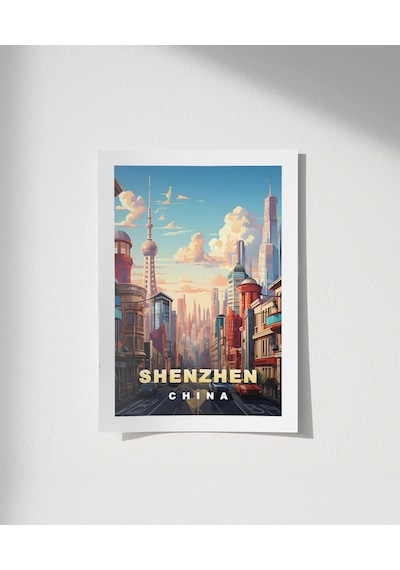 Çerçevesiz Poster Çin'in Teknoloji Başkenti Shenzhen