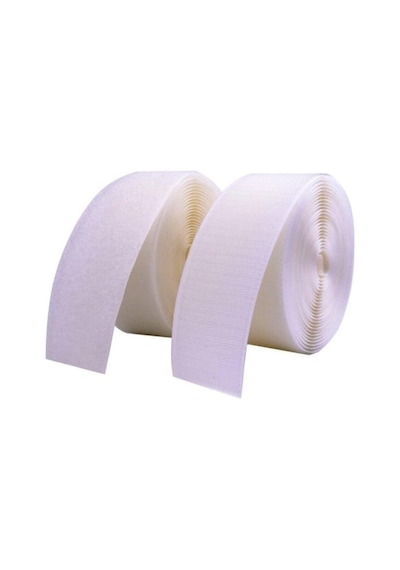 Dünya Magnet 3 Metre Beyaz Cırt Cırtlı Bant, En 5cm Kaliteli Cırt Bant, Çırt Çırt Band, Çift Taraflı Cırt