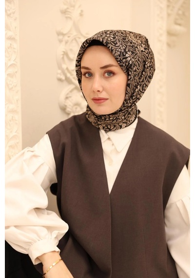 Silk Home Twill İpek Eşarp - 11464-30 Siyah Vizon Siyah Vizon