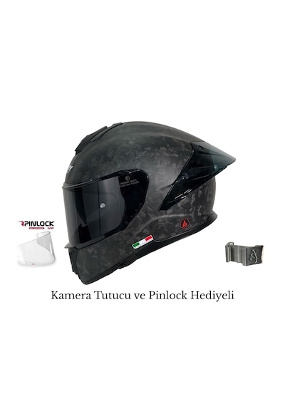 Full Face Sway 861 Forget Carbon Kask Siyah