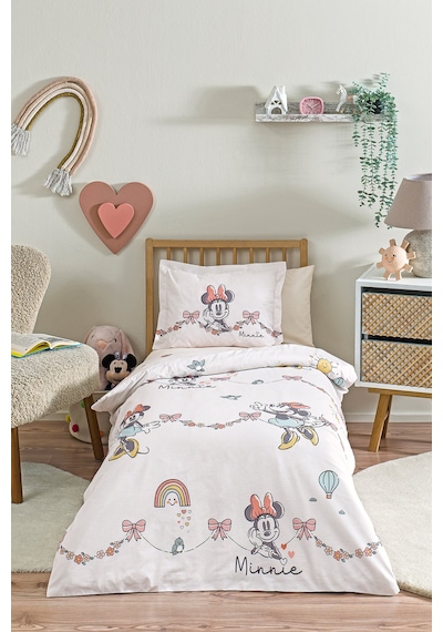 Özdilek Minnie Mouse Bowties Disney Lisanslı Bebek Nevresim Takımı Krem