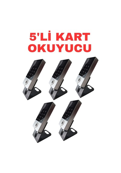Sr-214 Lcd Em Parmak İzi Kart Şifre Okuyucu Lcd Ekranlı Metal Kasa 125 Khz 5 Adet