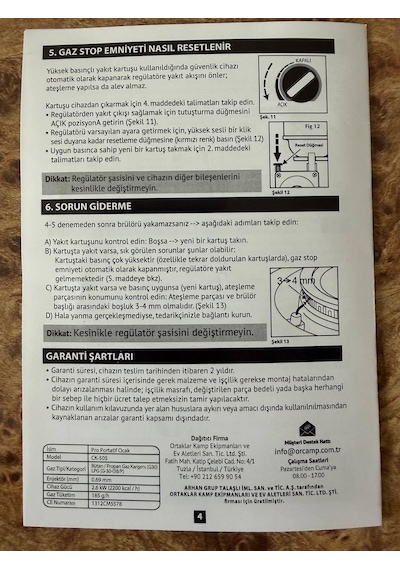 Tekli Mini Portatif Ocak Gaz Stop Emniyetli Pro Seramik/mavi Çanta Hediyeli Diğer