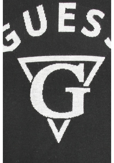 Guess Edgar Erkek İpek Yün Karışımlı Triko Siyah