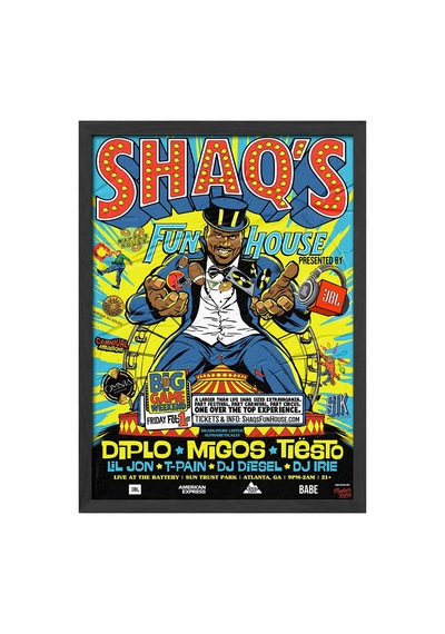 Shaq's Fun House Siyah Ahşap Çerçeveli Poster, Dekoratif Film Duvar Tablosu