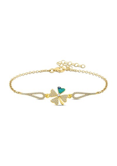 Casera's Gümüş Gold Nazarlı Yonca Bileklik Csr2185869 Gümüş