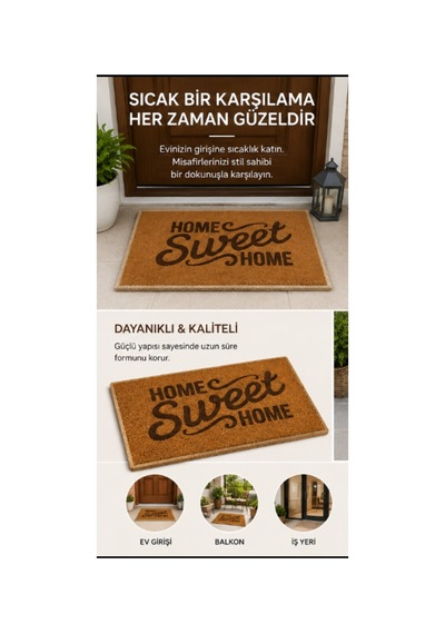 Dikkat Ürün İncedir/ Halıfleks Şeklindedir Kapı Önü Paspas / İç Ve Dış Paspas Turuncu Turuncu