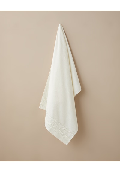 English Home Soft Ruffle Pamuk Banyo Havlusu 70x140 Cm Fildişi