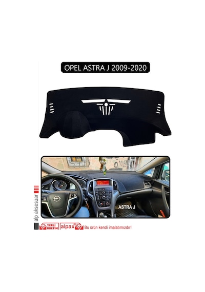 Opel Astra J 2009-2020 Torpido Koruma Halısı Siyah Kenar