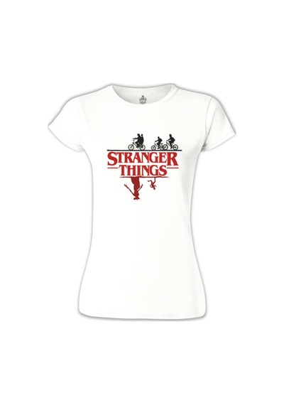 Stranger Tshings - Beneath Beyaz Kadın Tshirt 001