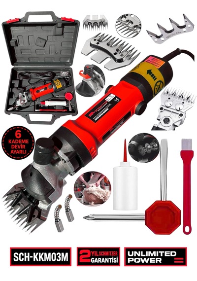 Schmıtzer Sch-kkm03k Pro Seri Metal Şanzuman Profesyonel Koyun Keçi Kırpma-kırkma Makinası 6 Kademe Devir Ayarlı
