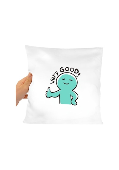 Very Good Yazılı Sevimli Karakter Tasarımlı Dekoratif Yastık Kılıfı Eğlenceli Baskı, İçi Boş Çok Renkli
