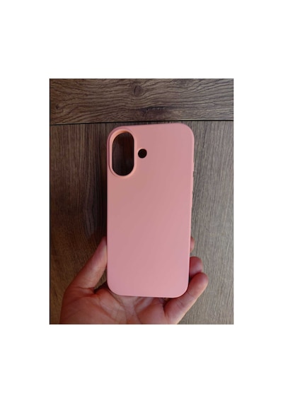 İphone 17 Uyumlu Pembe Kadife İç Yüzeyli Silikon Telefon Kılıfı