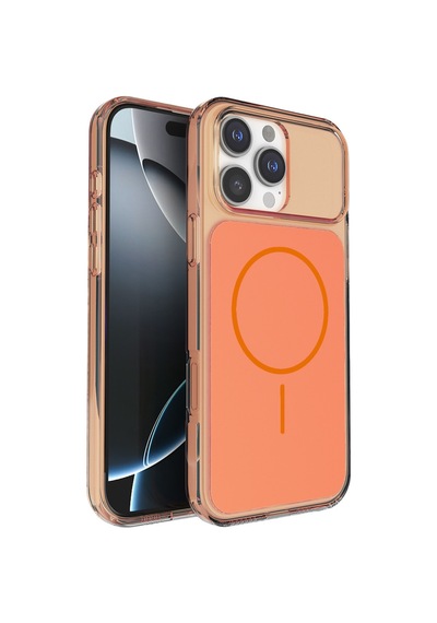 Joko Apple Uyumlu iPhone 16 Pro Max Uyumlu Bruma Magsafe Kapak - Turuncu Renkli