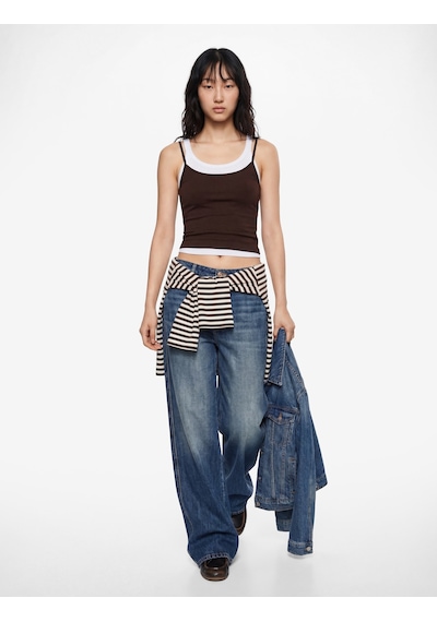 Koton U Yaka Kolsuz Slim Fit Basic Atlet Kahverengi 6sal30058ık Kahve
