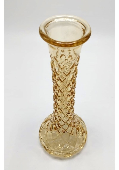 El Yapımı Gold Renk Baklava Model Cam Karanfillik 25cm Altın