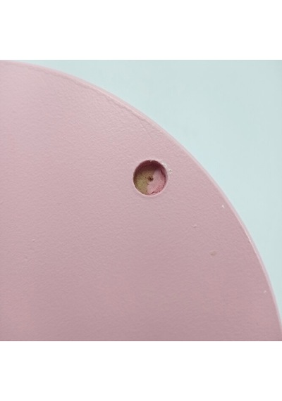 Minimalist Bebe Pembe Nazar Boncuğu El Yapımı Ahşap Büyük Nazarlı