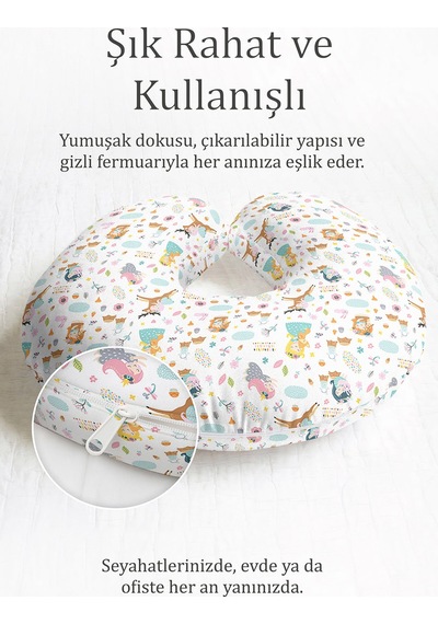 Prenses Hayvanlar Pamuklu Boyun Yastığı-masal Temalı Pastel Renkli Çocuk & Yetişkin Seyahat Yastığı Canlı Fırtına Keten