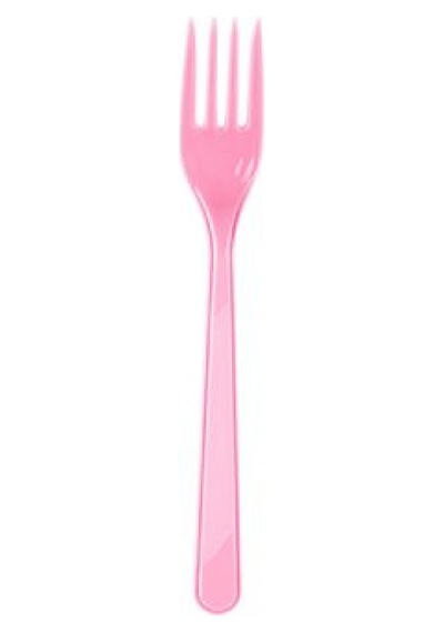 25Er Adet Pembe Plastik Çatal. Plastik Kaşık. Plastik Bıçak