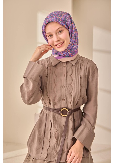 Silk Home Aura Eşarp 140006-14 Vizon, Petrol Yeşili, Mor, Mavi