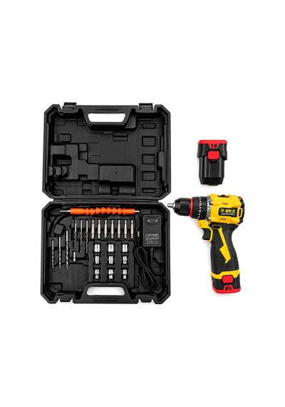 Kömürsüz Sarı Veya Mavi Renk Şarjlı Darbeli Matkap - Uç Seti 1550 Rpm24v - 5.0 Ah2-batarya 5673