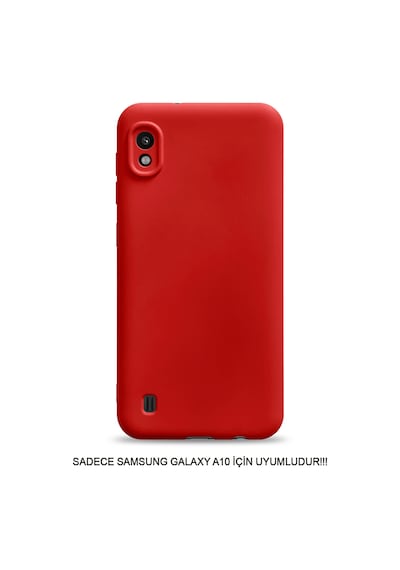 Samsung Galaxy A10 Uyumlu Kamera Korumalı Darbeye Dayanıklı Renk Atmayan Fab Silikon Kılıf Kırmızı