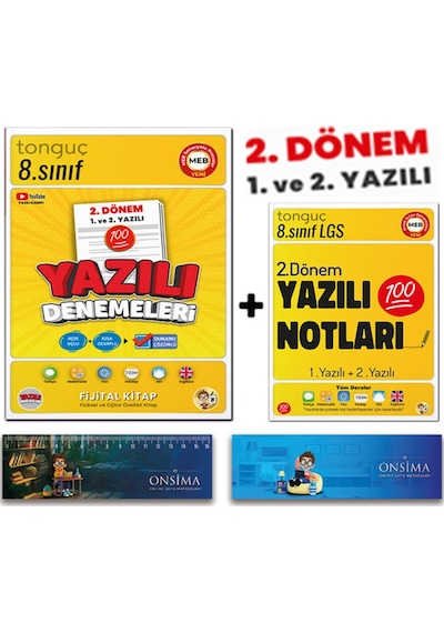 Tonguç Akademi 8. Sınıf 2. Dönem Yazılı Denemeleri - 2. Dönem Yazılı Notları - Süper İkili Set 2 Kitap