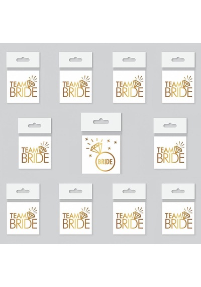 Bride To Be 1 Bride 10 Team Bride Gold Renkli Geçici Dövme Model 2