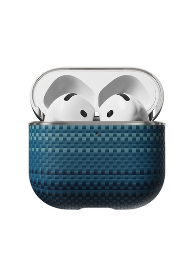 Apple Uyumlu AirPods Pro 2 Kılıf Aramid Fiber Pitaka Tactile Woven Sunset-moonrise Serisi Sunset Kapak Mavi