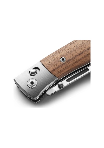 Lionsteel Nini Santos Wood - Titanium Bolster Kamp Çakı Kahverengi