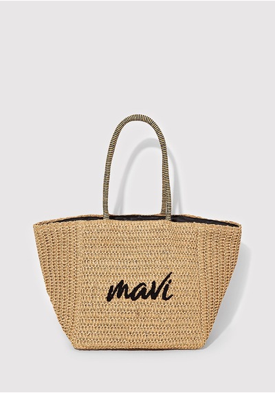 Mavi - Mavi Logo Hasır Çanta 1913061-70185 Bej
