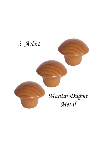 3 Adet Kayın Mantar Düğme Kulp Mobilya Çekmece Dolap Kapak Kulbu Metal Kulp Aksesuarları Vidalı