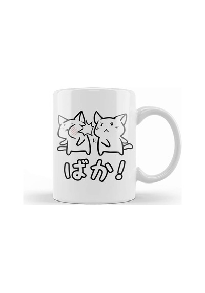 Kawaii Neko Baka Anime Sticker Kupa Bardak Porselen Karışık