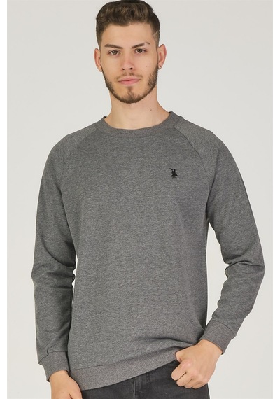 V4003 Dewberry Reglan Kol Erkek Sweatshırt-antrasit Antrasit