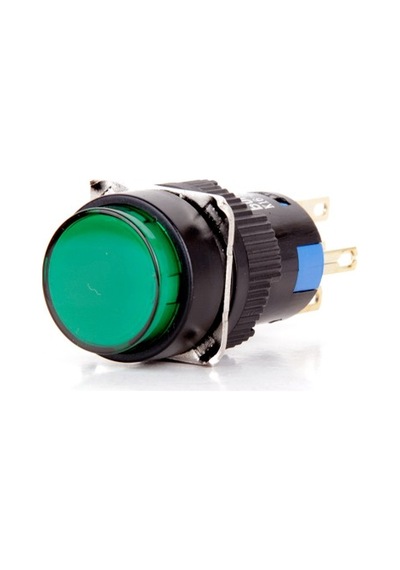 K16-291rd 16mm Kum. Butonu Yaylı Yeşil - 10'li Paket