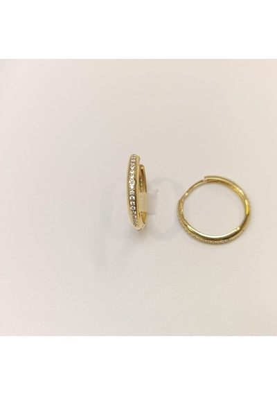 19.4mm Su Yolu Halka Küpe 14 Ayar Altın Hd Videolu Sarı