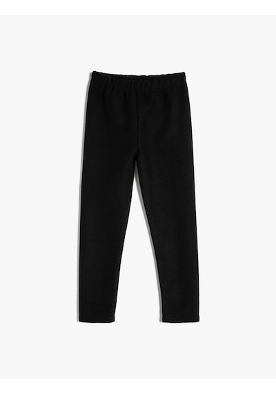 Koton Basic Fitilli Tayt Beli Lastikli Siyah 4wkg40240ak Siyah