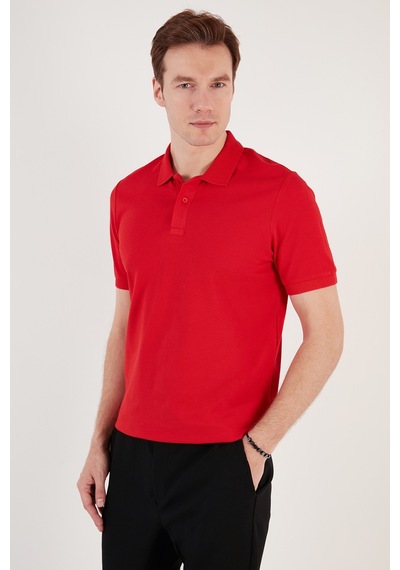 Buratti Pamuklu Regular Fit Düğmeli Erkek Polo Yaka T Shirt 5902739 Kırmızı