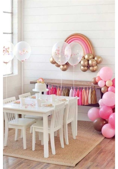Şeffaf 4'lü Konfetili Balon Set Turkuaz