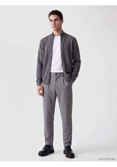 Lcwaıkıkı Classic Gri Regular Fit Dik Yaka Erkek Triko Hırka