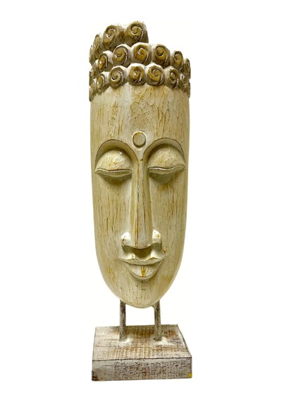 Ahşap Dekoratif Büyük Buda Mask 60cm Albızıa Wood