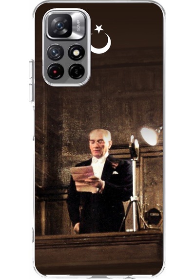 Redmi 10 Uyumlu Atatürk İlk Meclis Konuşması Baskılı Silikon Kılıf Renkli