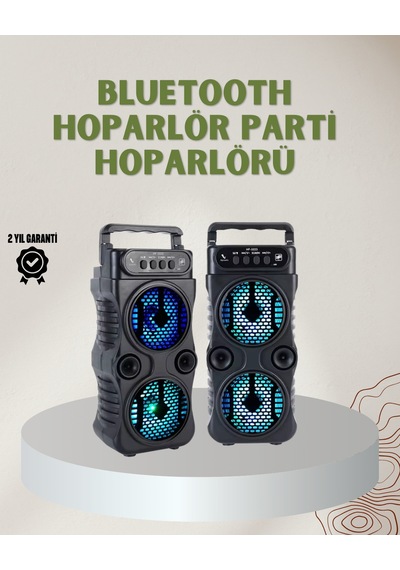 1200 Mah Şarjlı Led Işıklı Bluetooth Hoparlör Fm Radyolu, Hafıza Kart Destekli - Lisinya