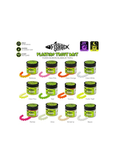 Yüzen Silikon Alabalık Topu - Fishack Eggx - 40 Adet - Peynir Kokulu - Renk Pembe