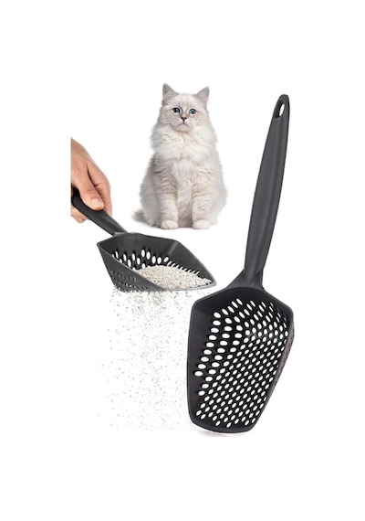 Küçük Delikli Kedi Kumu Eleme Küreği, İnce Taneli Dar Aralıklı Pet Tuvalet Temizleme Eleği Süzgeç