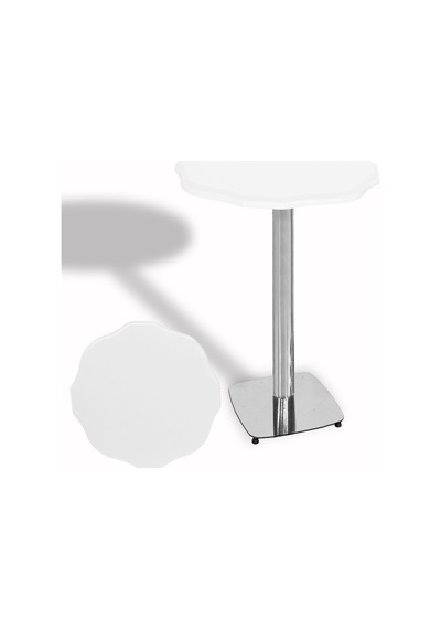 Papatya Bistro Wermodin Masa Yuvarlak 67 Cm Kromnikel - Beyaz Çok Renkli