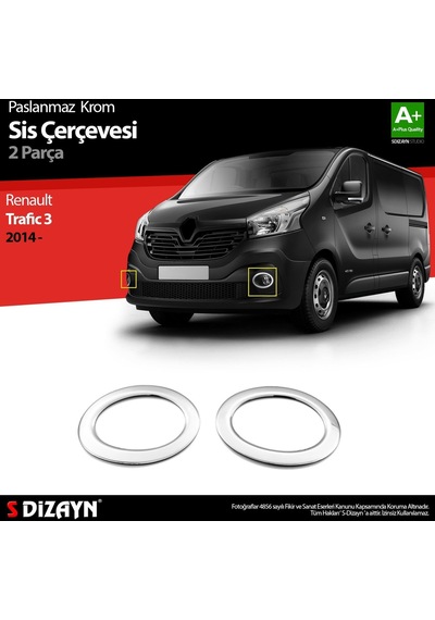 S-Dizayn  Renault Trafic Krom Sis Farı Çerçevesi 2 Prç. 2014 Üzeri