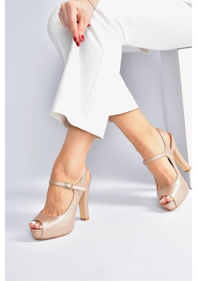 Fox Shoes Bronz Platform Topuklu Kadın Ayakkabı M348007009 Bronz