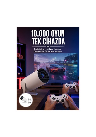 Projeksiyon Cihazı Video Oyun Konsolu 8 Gb Hafıza Lcd Ekran Kumandalı Yeni Nesil Renkli